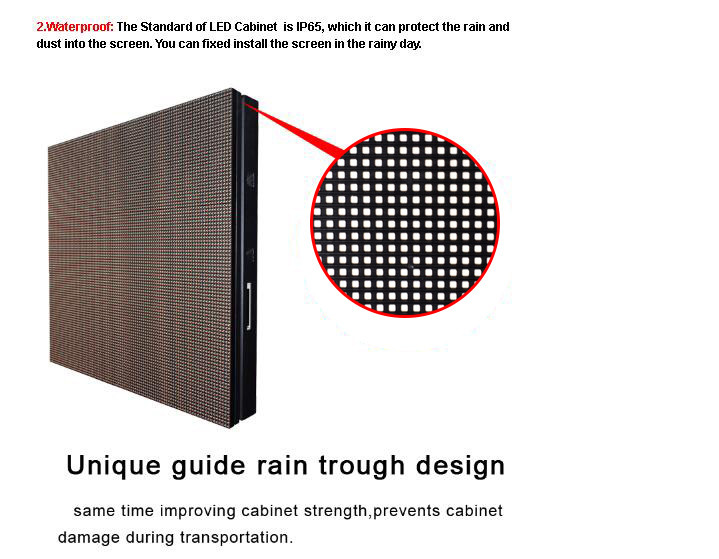 P8 SMD3535 Iron/Aluminum Outdoor advertising LED Display screen with 64dots X 48dots
