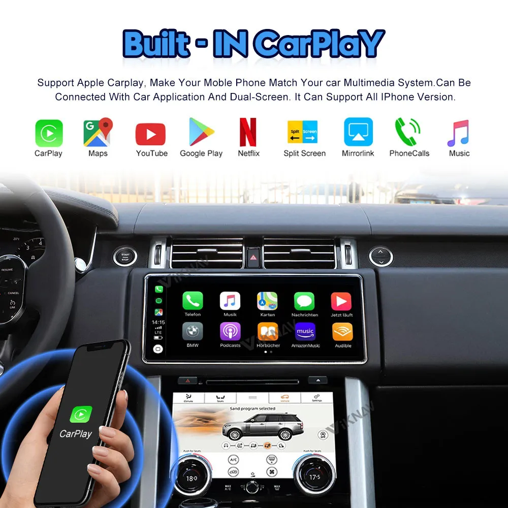12.3inch Android car radio For Range Rover Vogue L405 2013-2020 AC Touching Screen Multimedia Player Navigation Stereo