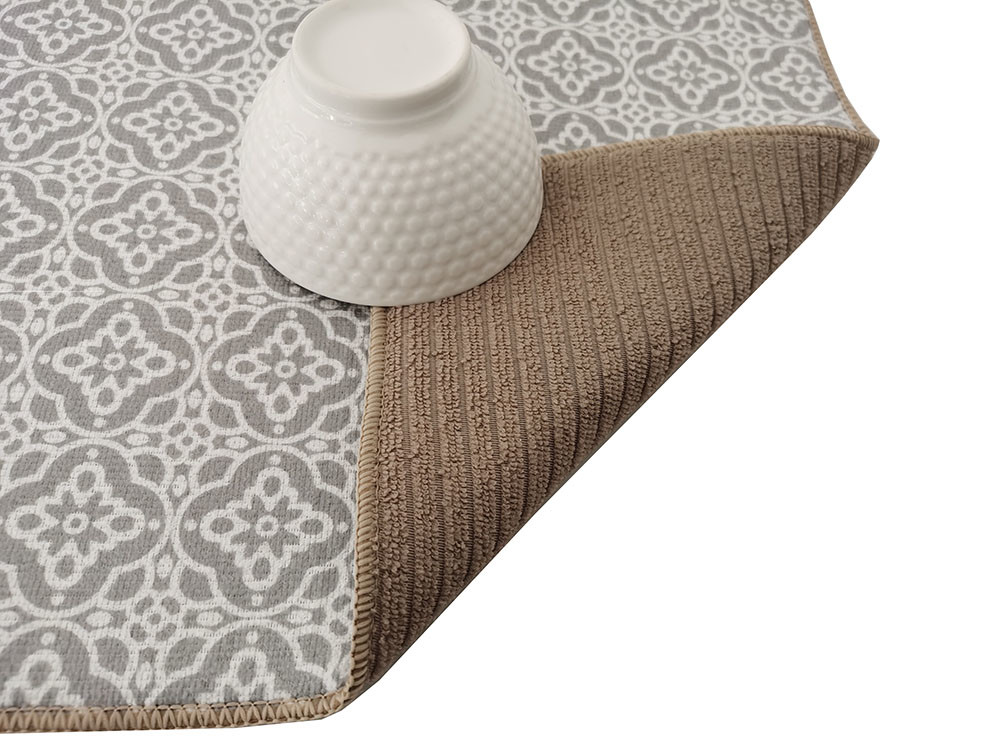 Washable 100% Polyester Dish Drying Mat Absorbent Dish Drainer Mat