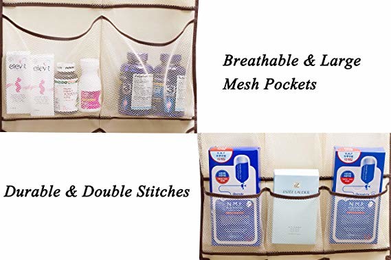Dual Sided Hanging Underwear Storage Bag With 26 Mesh Pockets & Rotating Metal Hanger