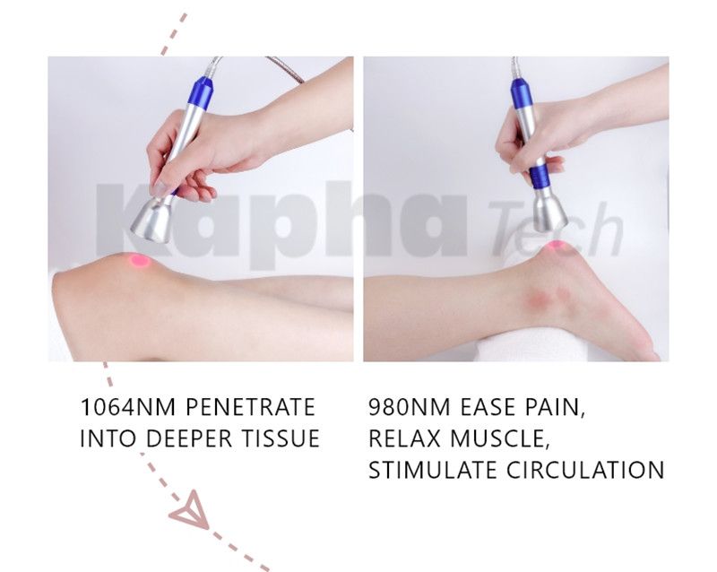 High Power Laser Therapy Machine 1064Nm Penetrate Deeper Tssue 980Nm Relieves Muscles