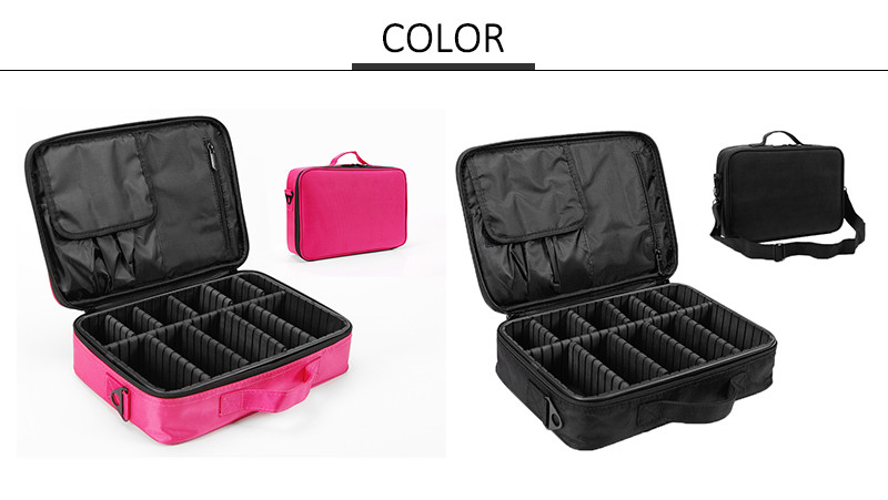 Adjustable Dividers Travel Cosmetic Organizer Toiletry Bag