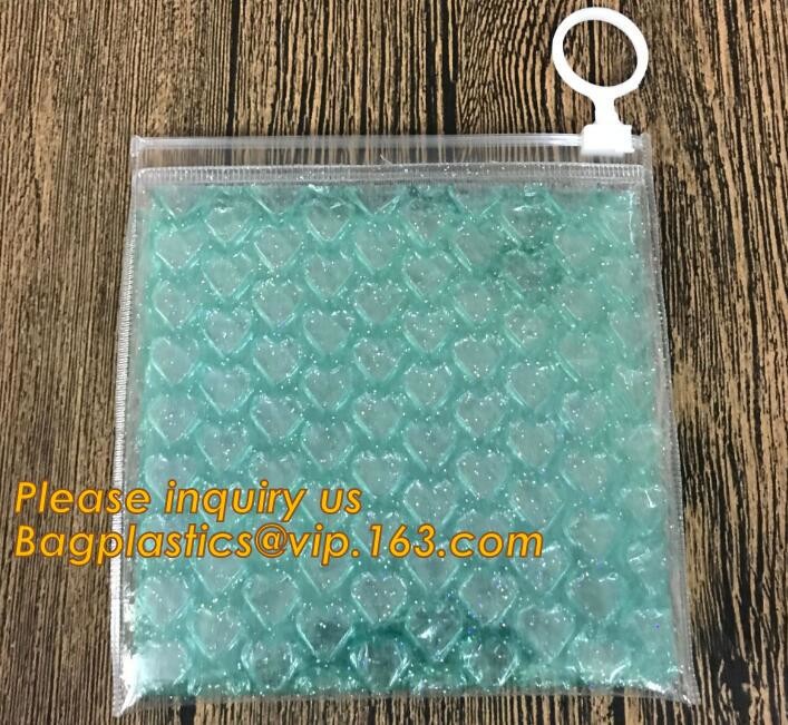 Holographic Factory Shiny gold Cosmetic bag Zipper Bubble Bag zip-lock Slider Padded Mailer metallic bubble zipper bagea
