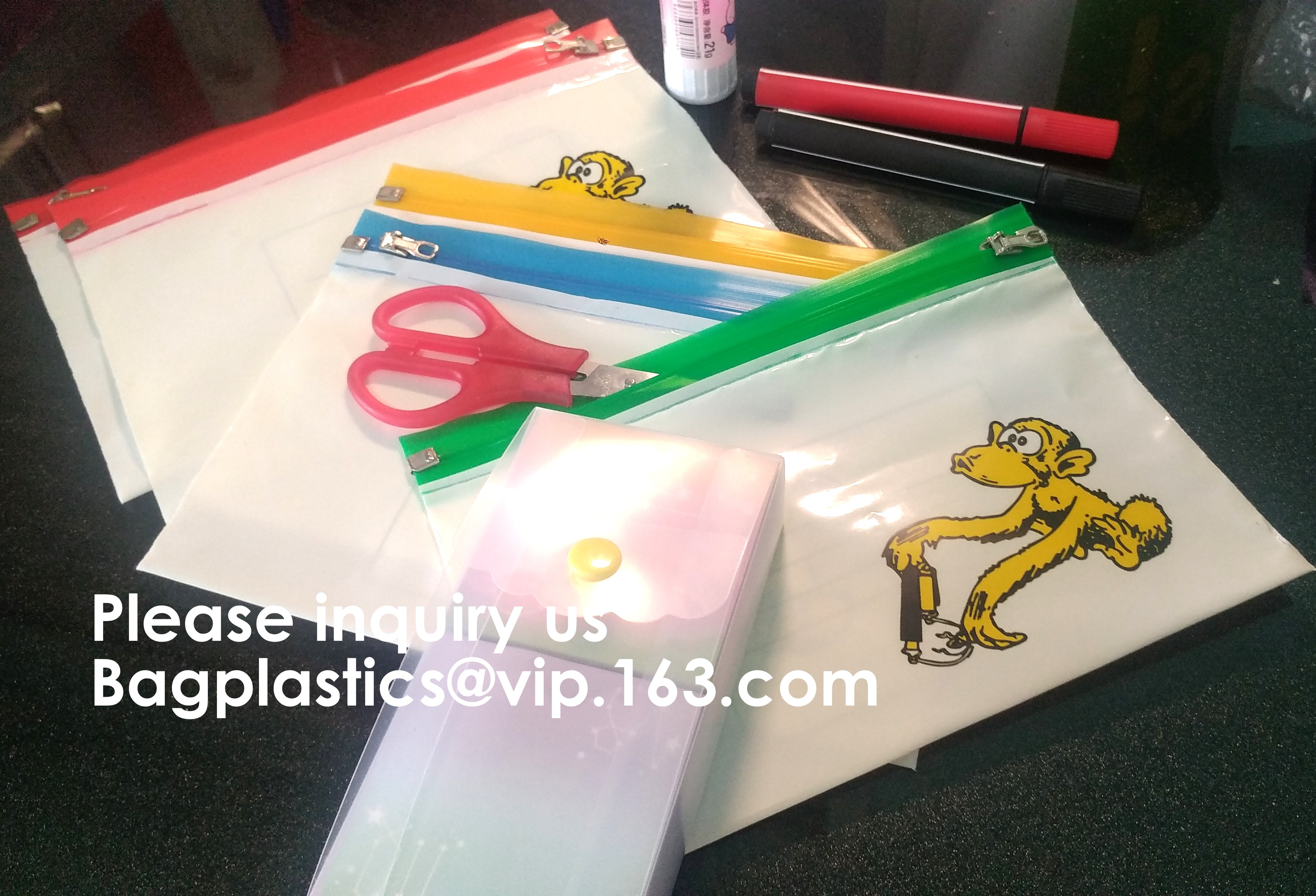 File Packing Bag With Zipper K Zipper File Bag PVC Document Plastic Bag,Zipper Pouch Zipper File Bags File Holders