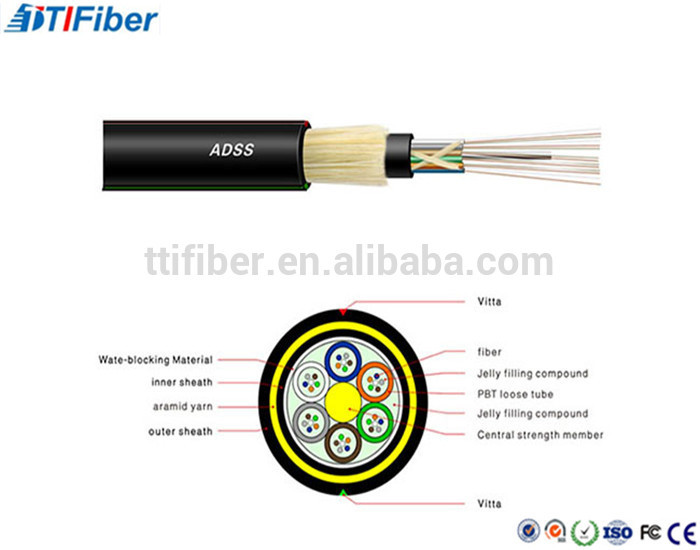 ADSS Single Mode G652D 96 144 Core Fiber Optic Cable Roll