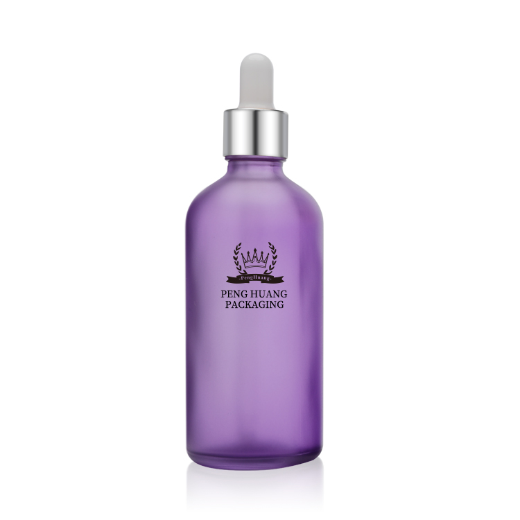 Custom 15ml 30ml 50ml 100ml Serum Dropper Bottles OEM Purple Painting