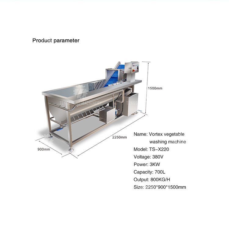 180KG 304 stainless steel eddy current vegetable washing machine Eddy current cleaning machine