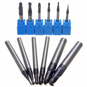 Buy cheap AlTiN Coating Ball Nose Long End Mill Hardness 50 55 60 65 AOL 150 mm product