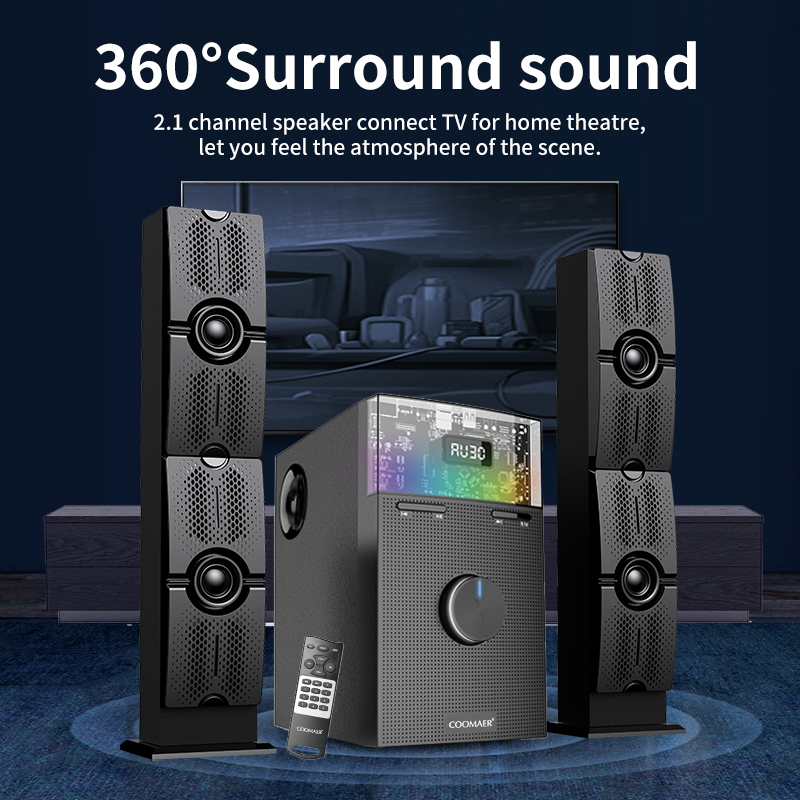 Multimedia Computer RGB Speaker 2.1 Subwoofer Home Theater System With 50W Output Power