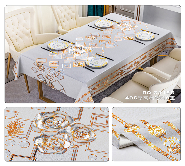 Waterproof Printed Pattern Pvc Table Cover Design for Home and Restaurant Easy to Clean