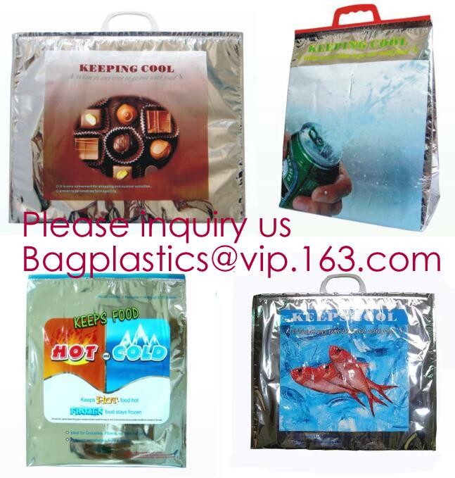Aluminum Foil Cooler Bag Thermal Bag for Fruit Chocolate Frozen Food Delivery,Cooler Bag 4inches, 6inchs, 8inchs, 10inch