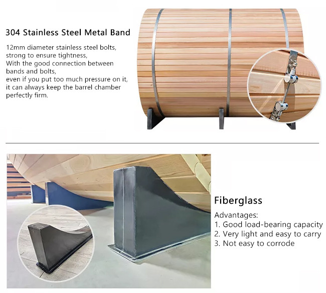 Red Cedar Wood Traditional Sauna Room Far infrared Barrel Steam Room