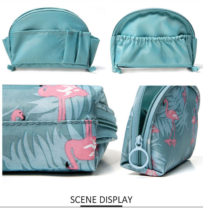China Supplier Small Nylon Travel Flamingo Toiletries Cosmetic Bag
