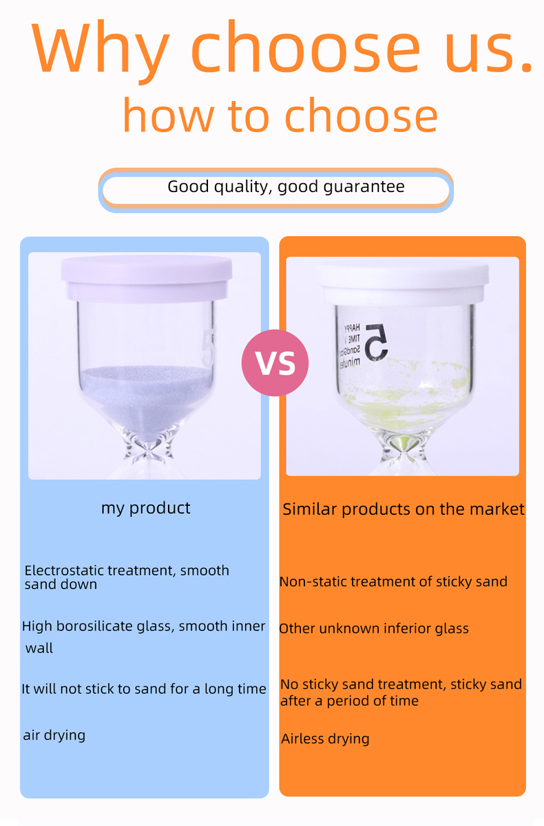 6 Colors Digital Hourglass Timer , Quicksand Hourglass Zandloper