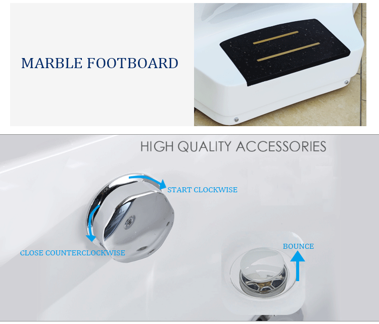 Freestanding 60 Inch Air Jet Bathtubs Whirlpool 1560x800mm Radio Function