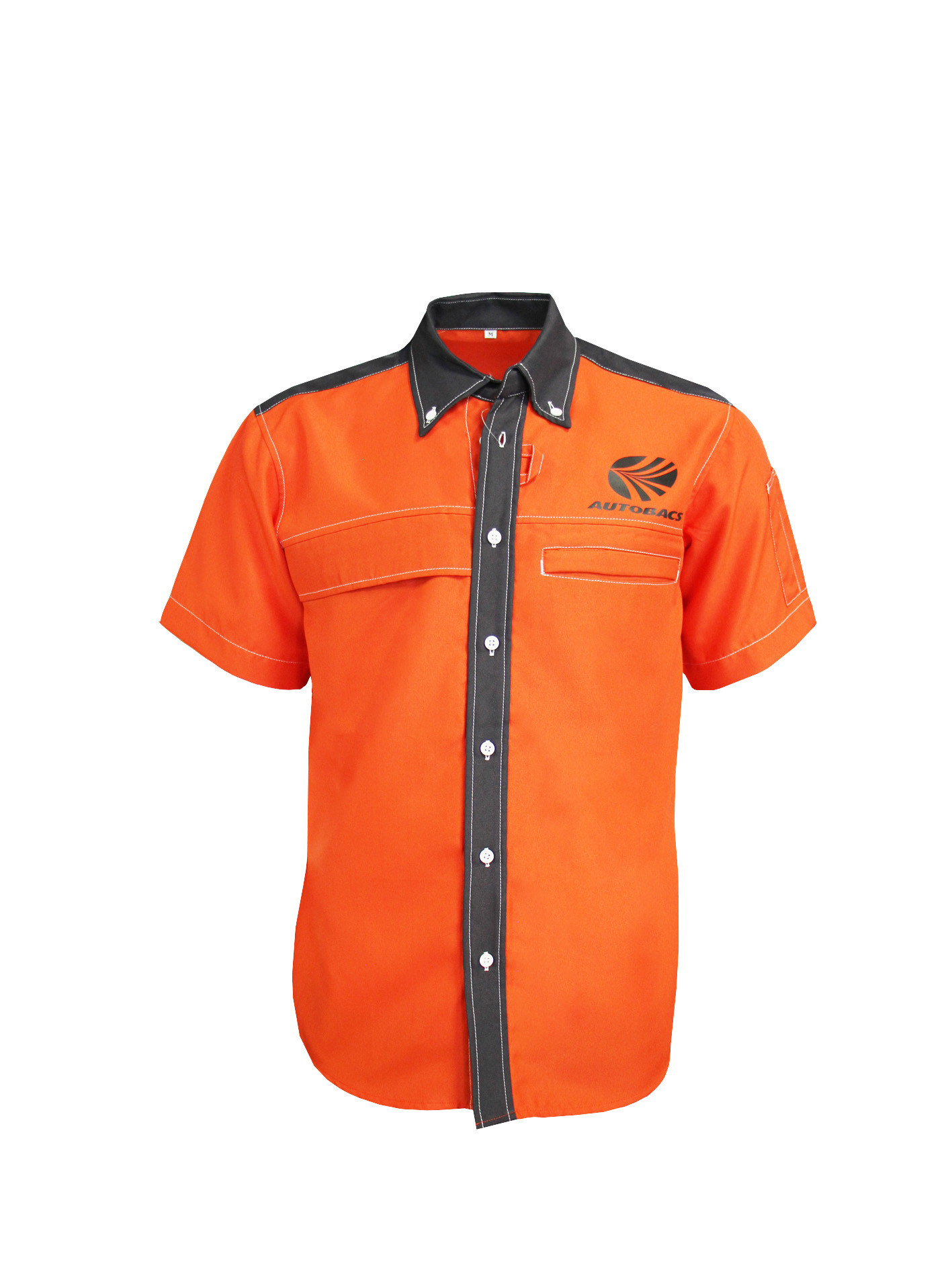 195GSM 65% Polyester 35% Cotton T Shirt For Men Color Orange Contrast Black