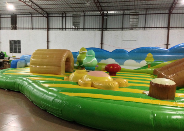Adorable Bear Inflatable Fun City Amusement Park Big Farmland For Kindergarten Baby