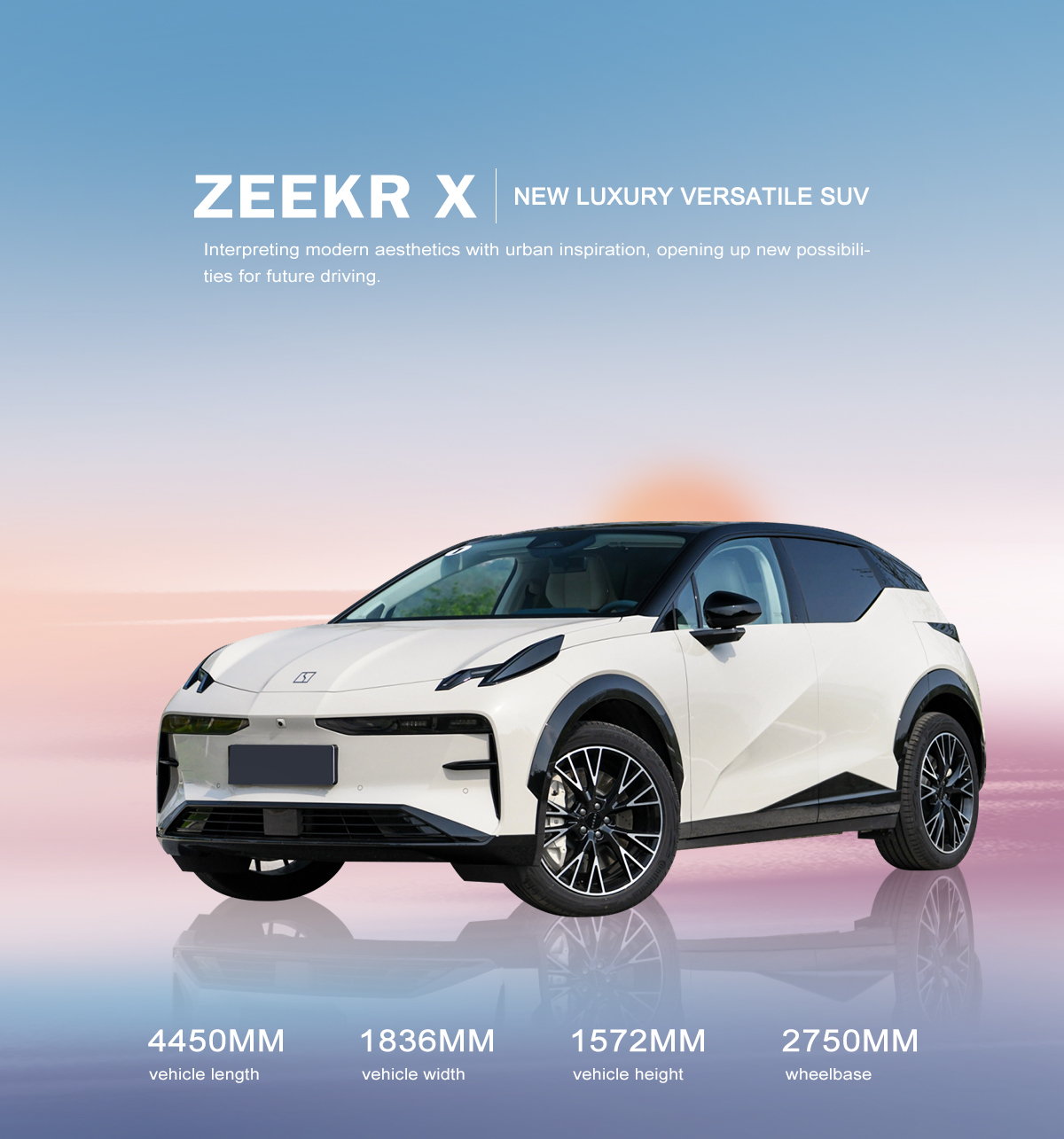 2024 Zeekr x ME Version Energy Vehicle Five Seats Electric Car 4450*1836*1572mm Max Speed 190km/h