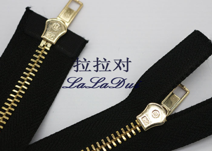 Metal Golden Teeth Double Slider Zipper , 26 Inch Ykk Type Teeth Long Open Ended Zips