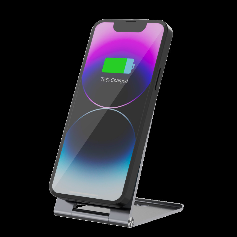 Aluminum Alloy Qi 2 Metal Wireless Charger With USB C Interface And Damping Folding Design