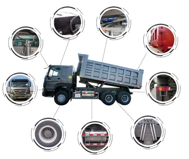 White Used Howo Dump Truck , 40 Ton Used Tri Axle Dump Trucks