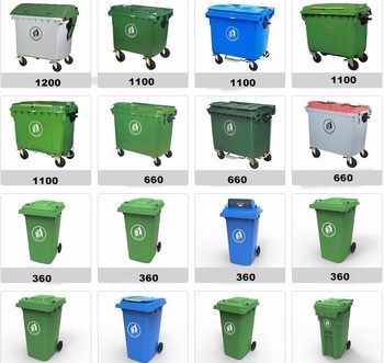 Best Selling 120L garbage bin waste residential use 2 Wheels Plastic waste bin for garden wastebin