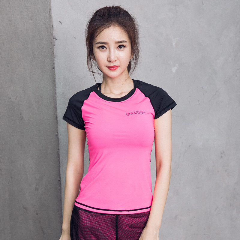 CPG Global Spring Summer Women Polyester Sexy Slim Fit Short Sleeves Round Collar Gym Running Sports T-Shirts S-L S68