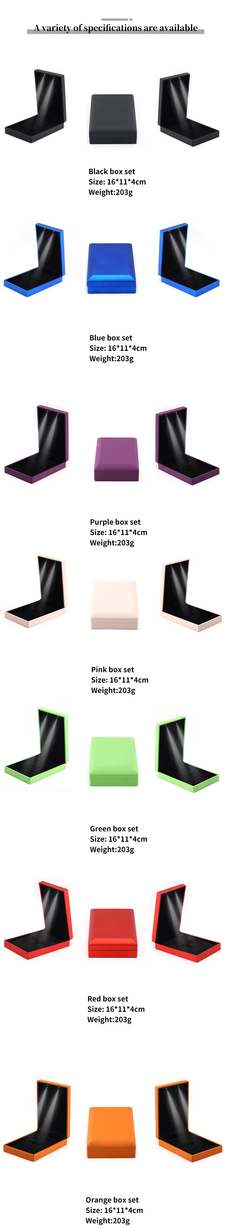 Hanhong Custom Logo Spray Paint Jewelry Packaging Box for Earrings Necklace Ring LED Set