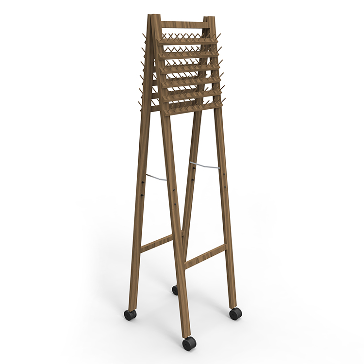 Braid Wooden Shop Display Stands Display Wooden Stand With Casters For Store