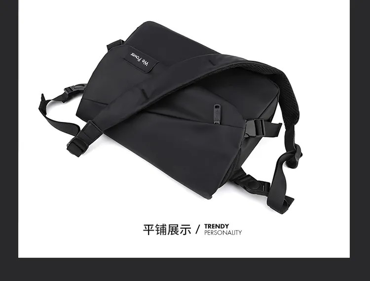 Mens Black Laptop Shoulder Messenger Bag Large Washable Sling Cross Shoulder Side Bag