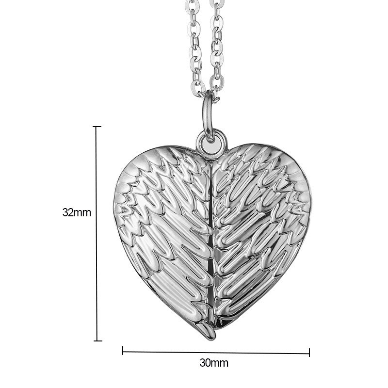 Sublimation Blank Angel Wings Locket Photo Necklaces Pendants Sublimation Printing Jewelry