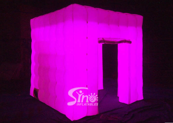 8'x8' portable cube tube Led inflatable photo booth for wedding events or parties night