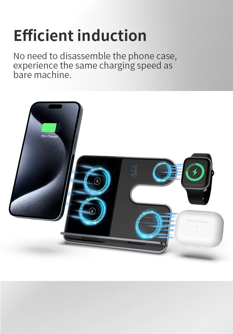 Aluminum Alloy Wireless Charging Pad for IPhone Samsung Overcharge Protection 15W Output