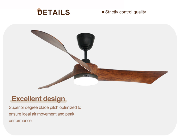 110-240V/50Hz-60Hz LED Ceiling Fan with Remote Control and Wooden Blades by 1stshine