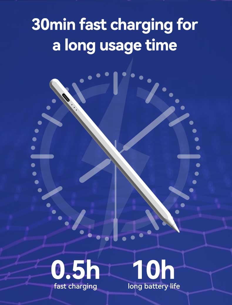 Charging Time 1.5 Hours Active Stylus Pencil For Ipad Painted Aluminum Body