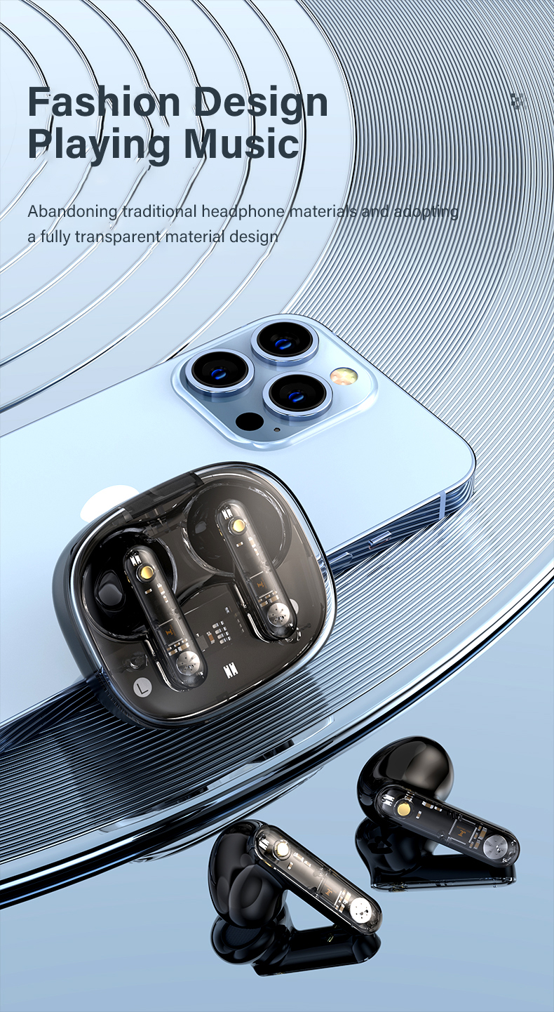 Transparent Mini In-Ear Sports Earphones for Running and Gaming 2 Hours Charging Time