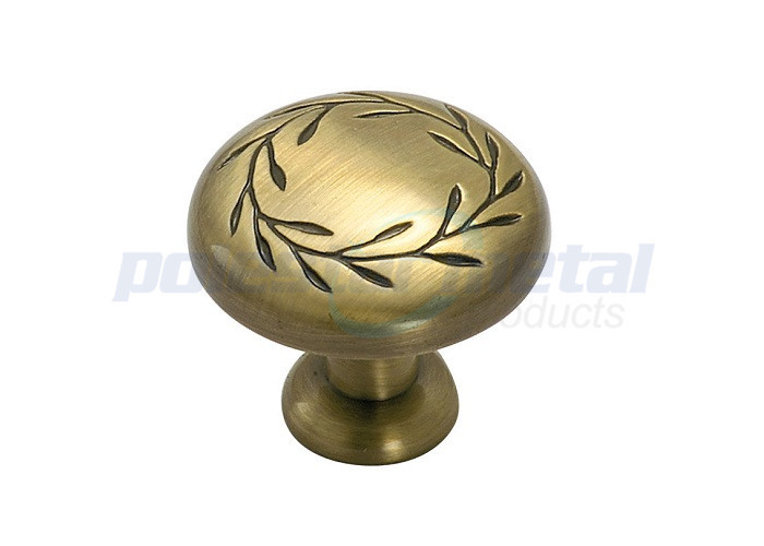 Black Antique Round Cabinet Knob 1 1/8" Brushed Nickel Zinc Alloy