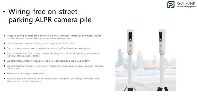 6W Solar ANPR Machine On Street LPR Machine Parking Solution