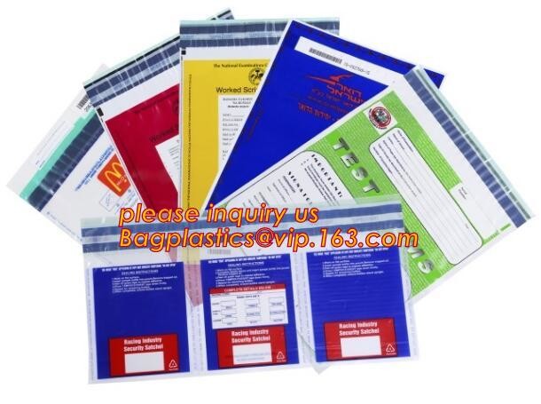 Security plastic bag with adhesive tape for cash, plastic money bag, Security Money Cash Bag For Airport/Bank and police