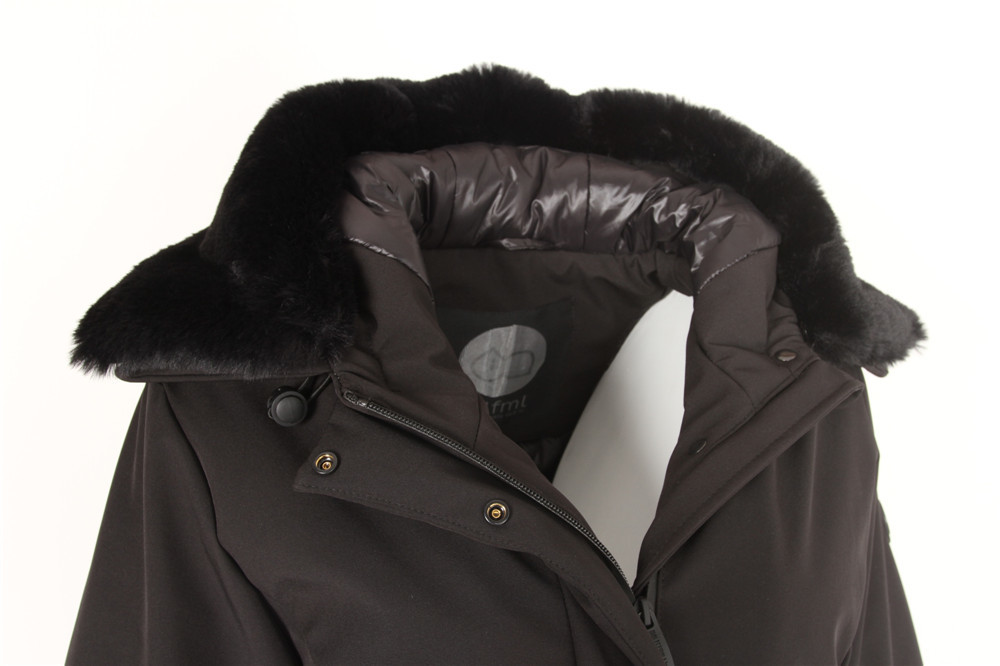 Ladies bonded softshell longline coats, Women's longline jacket, High quality, Fur collar