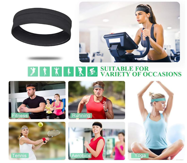 Girls Athletic Soft Elastic Stretch Headbands Soft Stretchy Fitness Tennis Sweatband