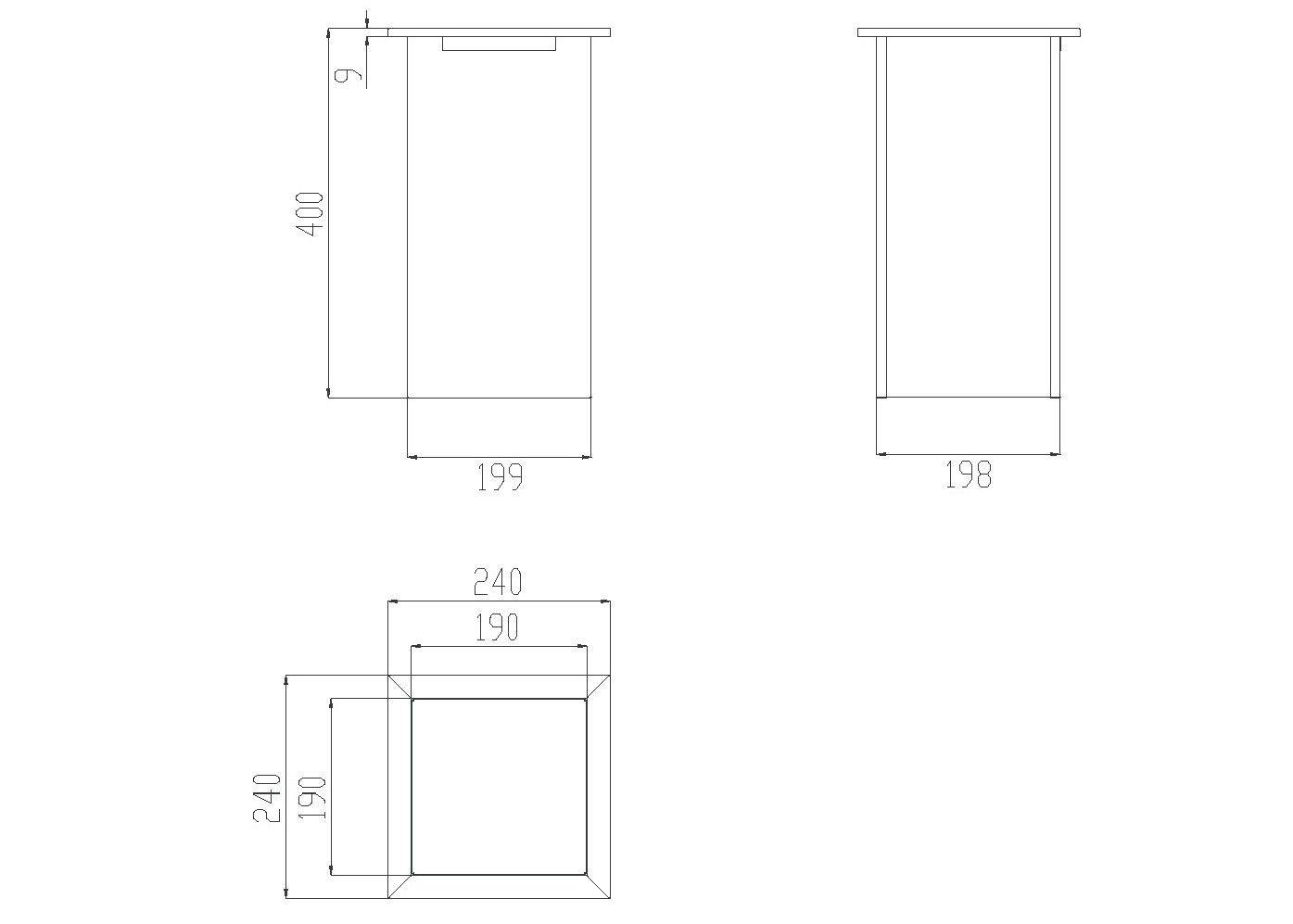 stainless Steel Metal material Public Bathroom Cabinet Trash Waste Bin Dustbin square design waste can With Cover