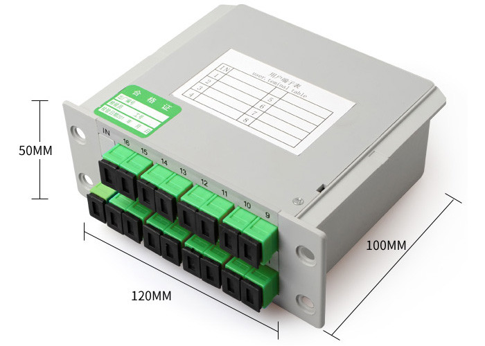1x16 Plc Fiber Optic Splitter Box, SC APC Cassette fiber splitter plug-in
