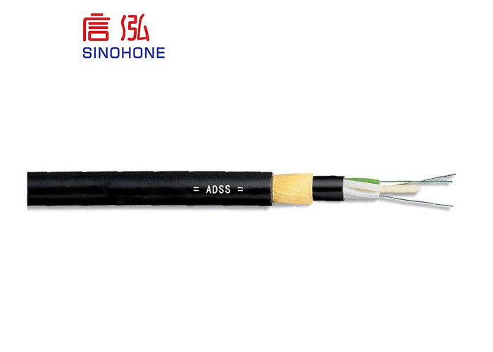 Aerial ADSS Hybrid Fiber Power Cable , Self Supporting Fiber Optic Cable