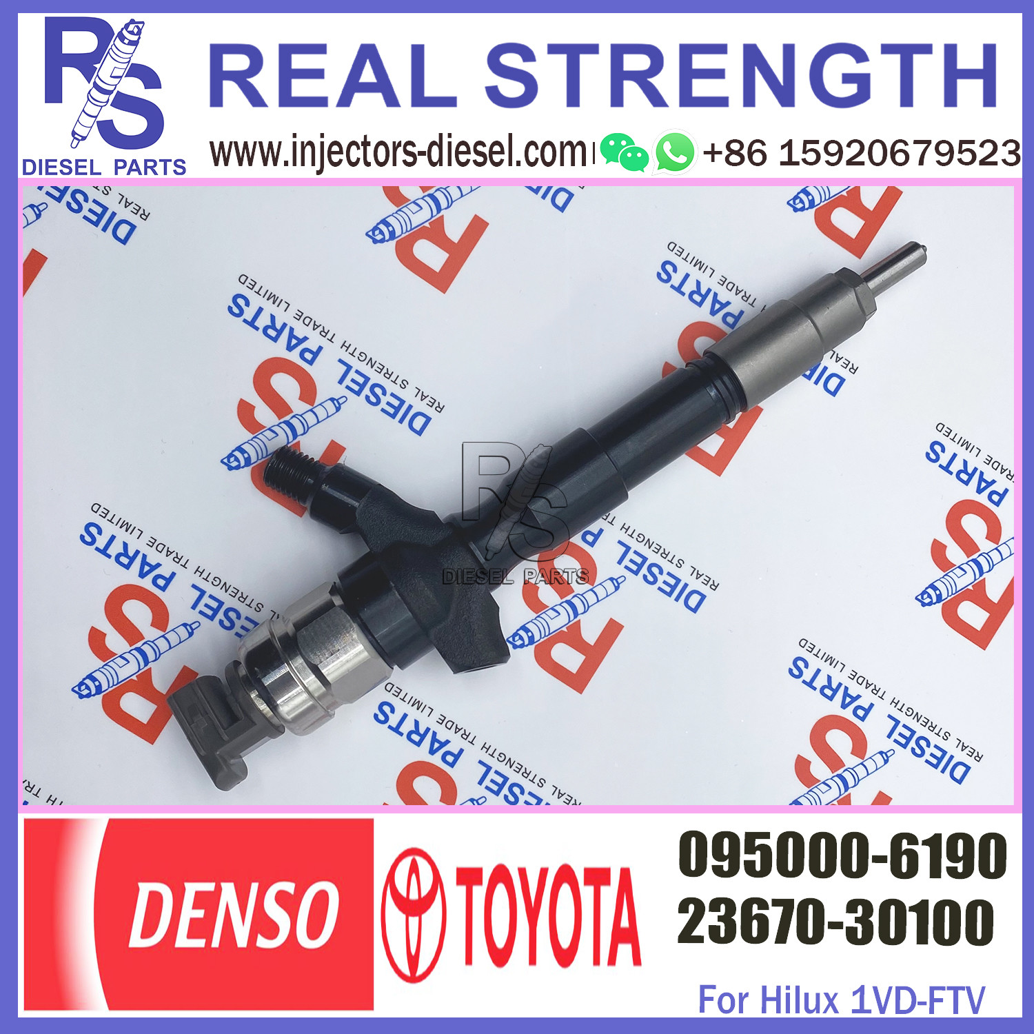 Common Rail Fuel Injector 23670-09060 23670-0L010 095000-6190 for Diesel Engine 2KD-FTV D4D