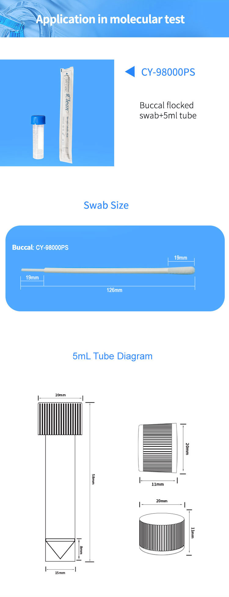 Medical Disposable Nylon Flocked Swab Sampling Tube Sampling Kit