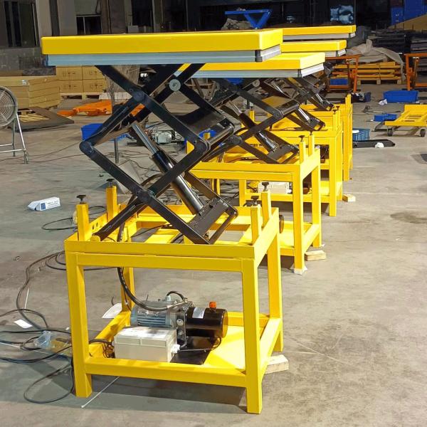 RAL1028 1500mm Hydraulic Mobile Scissor Lift Table Q345B Industrial Hydraulic