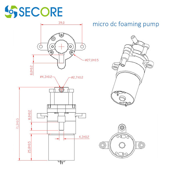 3.0LPM 6W Micro DC Pump 3V 8mm Submersible Water Pump