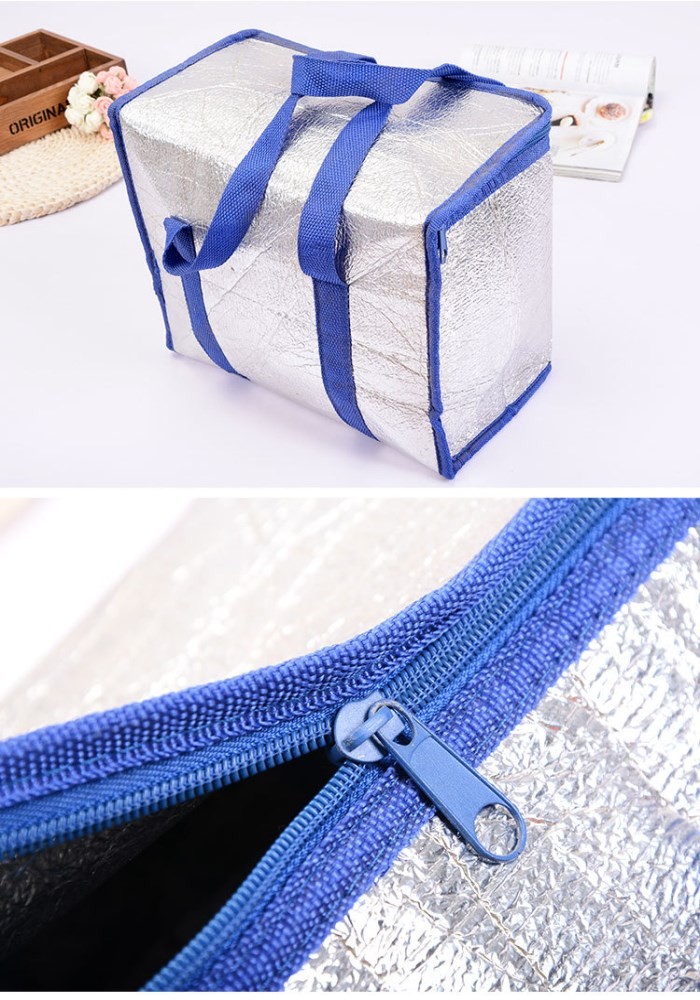 wholesale portable large aluminium foil cooler bag reusable lunch insulated carry case food delivery box for food beer