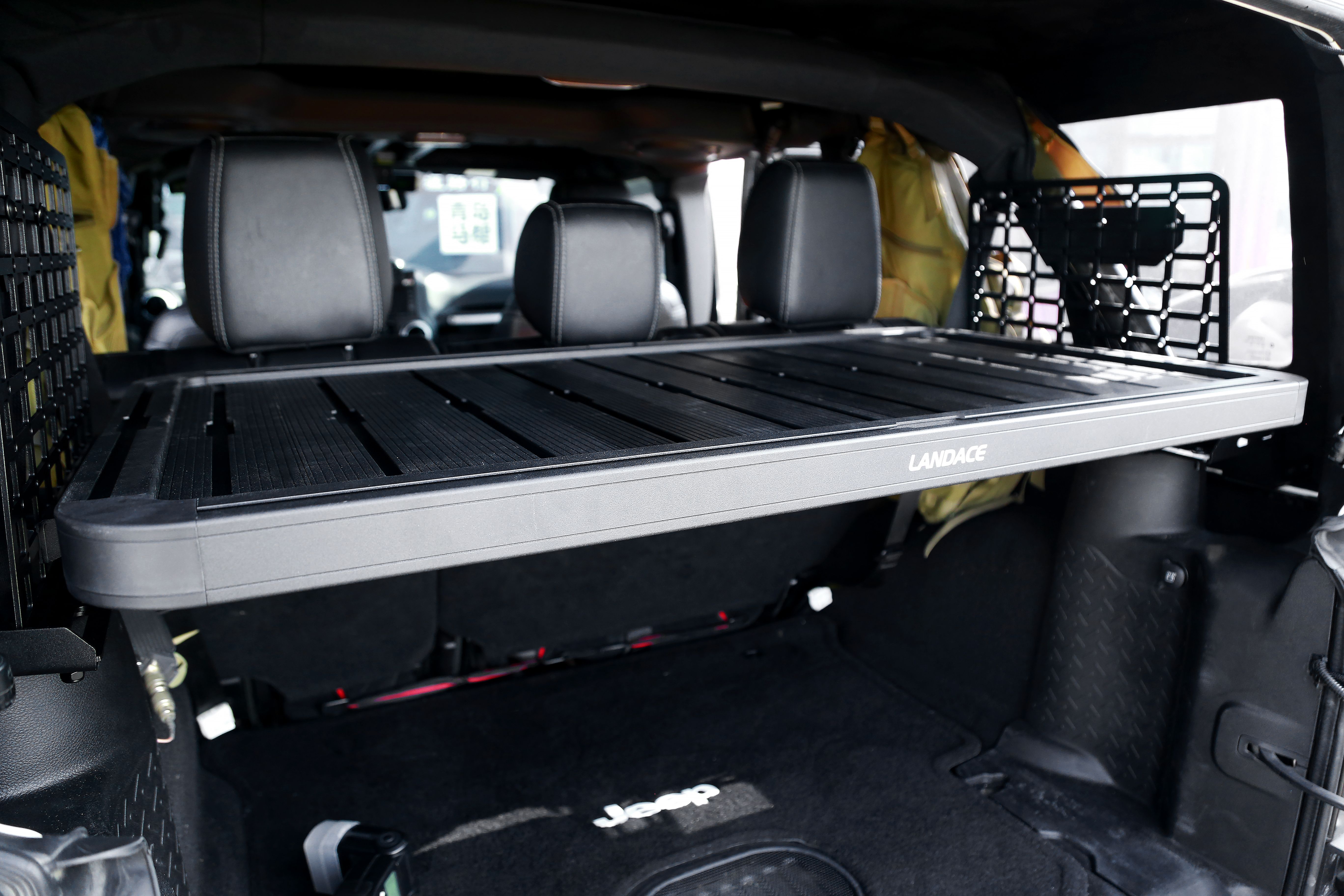 Jeep Wrangler JK Rear Gate Trunk Boot Storage Inside Shelf Built-In and Durable Design